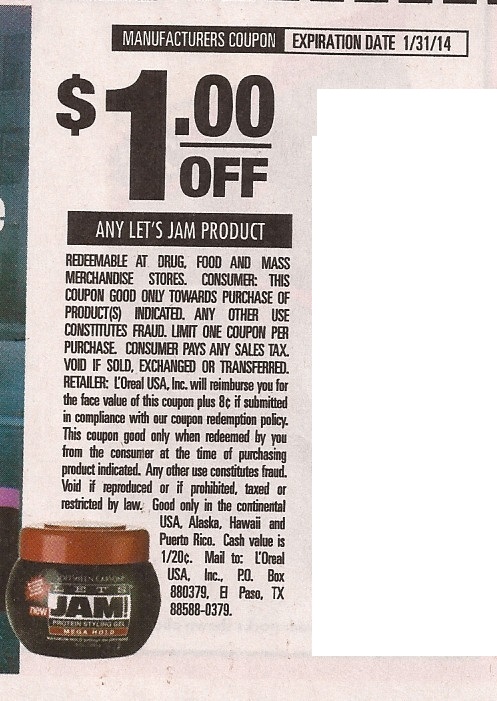 $1.00 off Any Let's Jam product Expires 01/31/2014