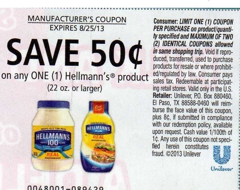 Save $0.50 on any one (1) Hellmann's product (22oz or larger) Expires 8-25-2013