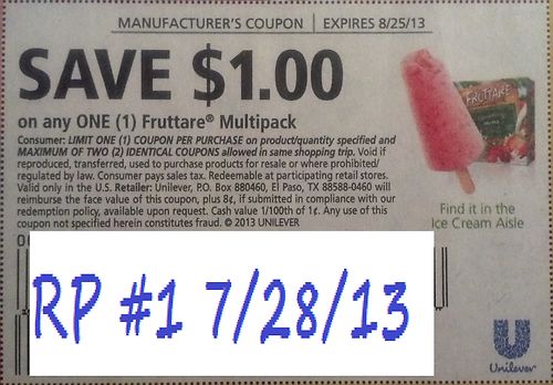 Save $1.00 on any one (1) Fruttare Multipack