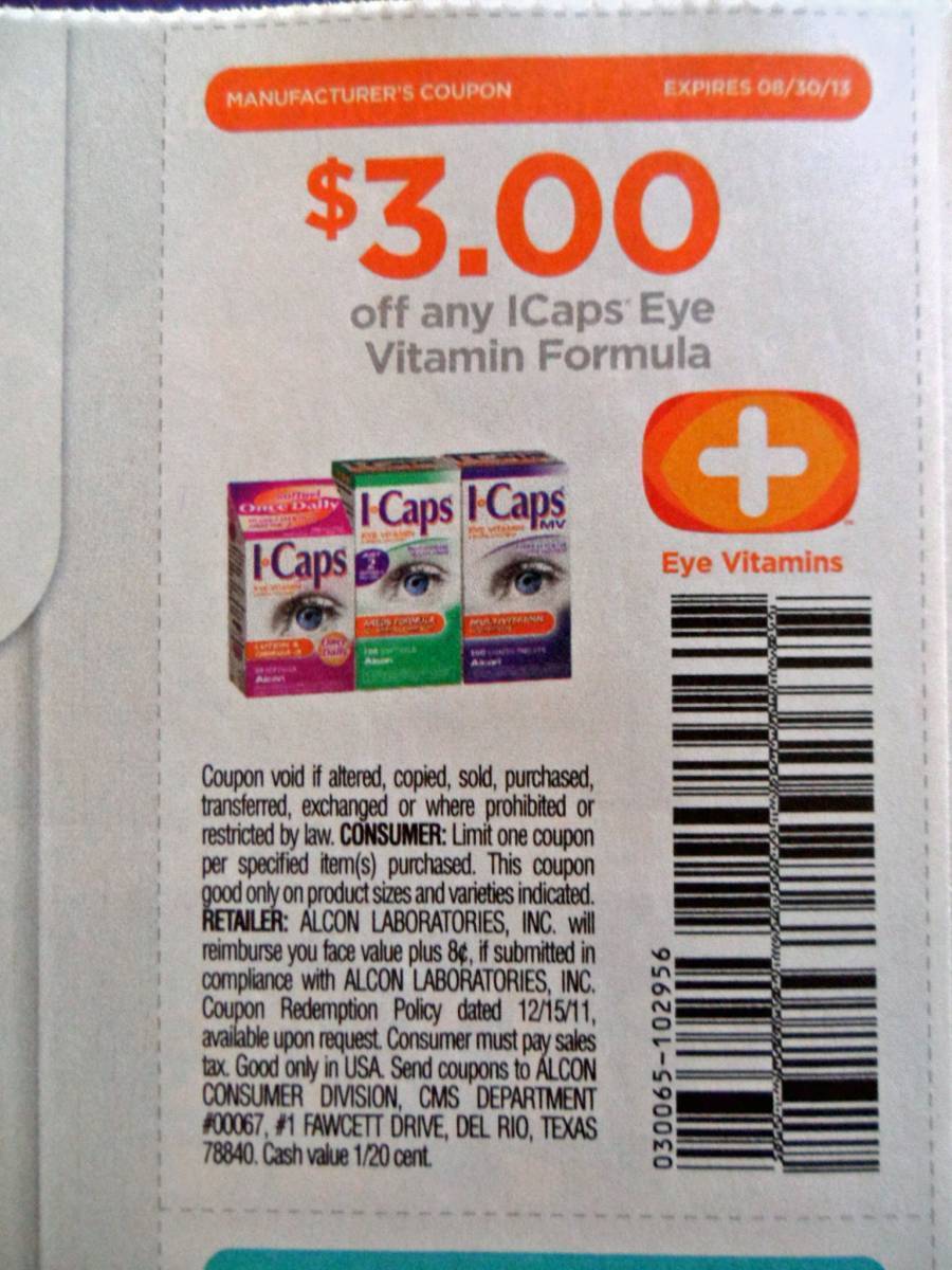 $3.00 off any ICAPS Eye Vitamin Formula