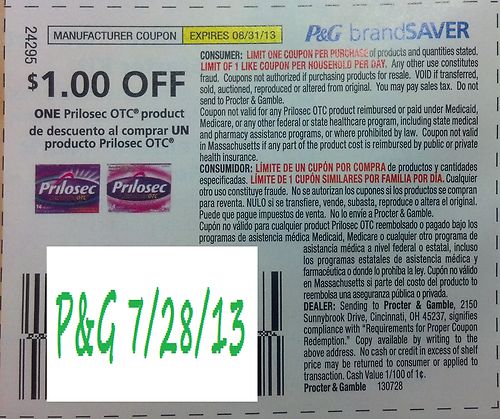 $1.00 off one Prilosec OTC product Expires 08-31-2013
