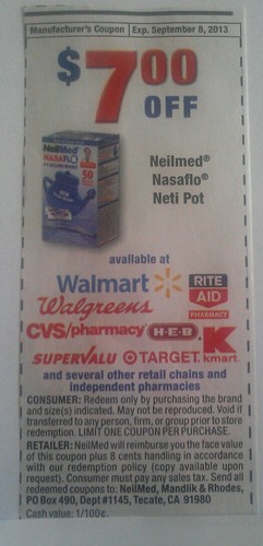 $7.00 off Neilmed Nasaflo Neti Pot Expires 09/08/2013