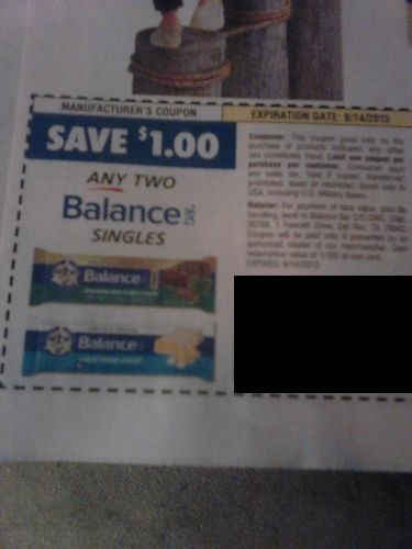 Save $1.00 any two Balance Singles Expires 09/14/2013