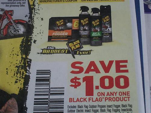 Save $1.00 on any one black flag product Expires 09/15/2013