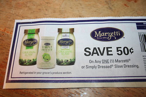 Save $0.50 on any one (1) Marzetti or Simply Dressed Slaw Dressing Expires 09/15/2013