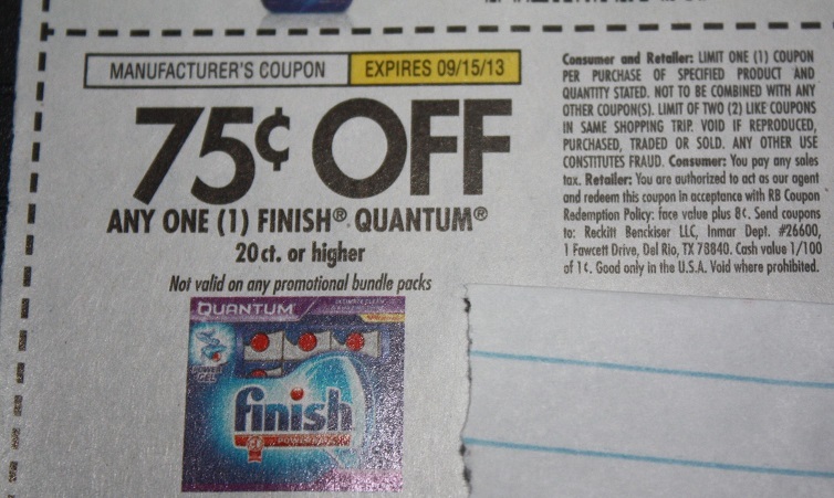 $0.75 off any one (1) Finish Quantum 20 ct or higher Expires 09/15/2013