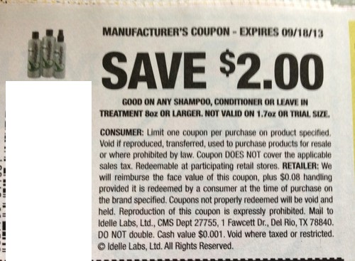 save $2.00 on any Infusium23 shampoo ,conditioner or leave in treatment 8 oz or larger, not valid on 1.7 oz or trail size Expires 09/18/2013