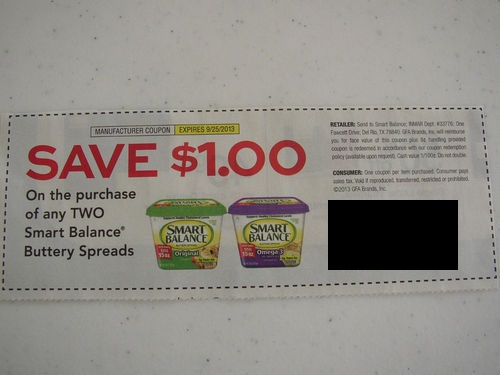 Save $1.00 on the purchase of any two Smart Balance Buttery Spreads Expires 09/25/2013