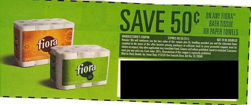 Save $0.50 on any Fiora Bath Tissue or Paper towels Expires 09/30/2013
