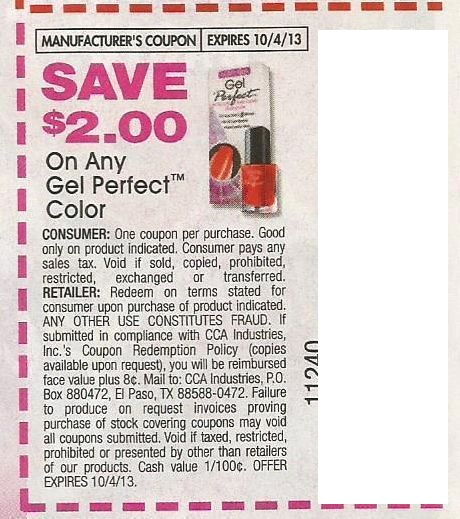 Save $2.00 on any Gel Perfect Color Expires 10/04/2013