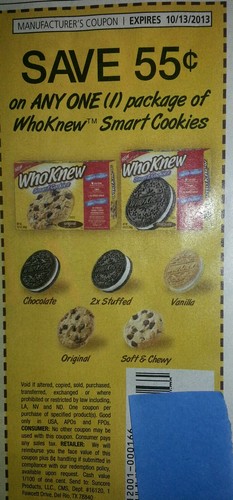 $0.55 off WhoKnew smart cookies package Expires:  Oct-13-2013