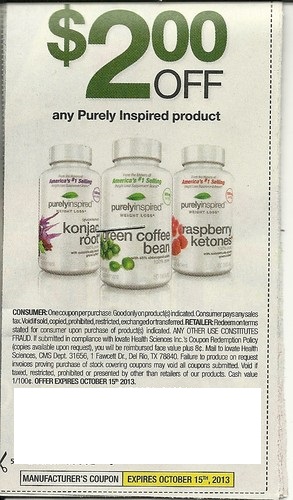 $2.00 off any Purely Inspired product Expires 10/15/2013