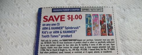 Save $1.00 on any one (1) Arm & Hammer Spinbrush Lid's or Tooth Tunes Product Expires 10/31/2013