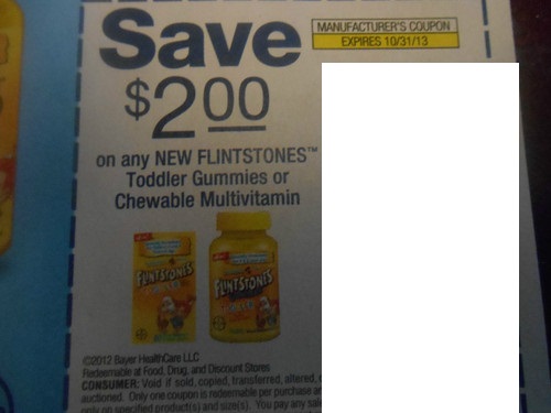 Save $2.00 on any New Flintstones Toddler Gummies or Chewable Multivitamin Expires 10/31/2013