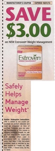 Save $3.00 on new Estroven Weight management Expires 10/31/2013
