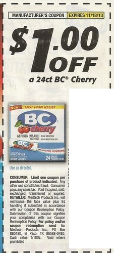 $1.00 off a 24ct BC Cherry Expires 11/18/2013
